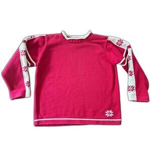 Hanna Andersson Red Boy Girl‎ Holiday Snowflake Cotton Sweater Sz 120 US 6/7